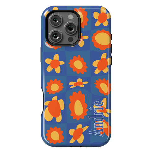 Personalized Retro Warp Floral Groovy iPhone Case